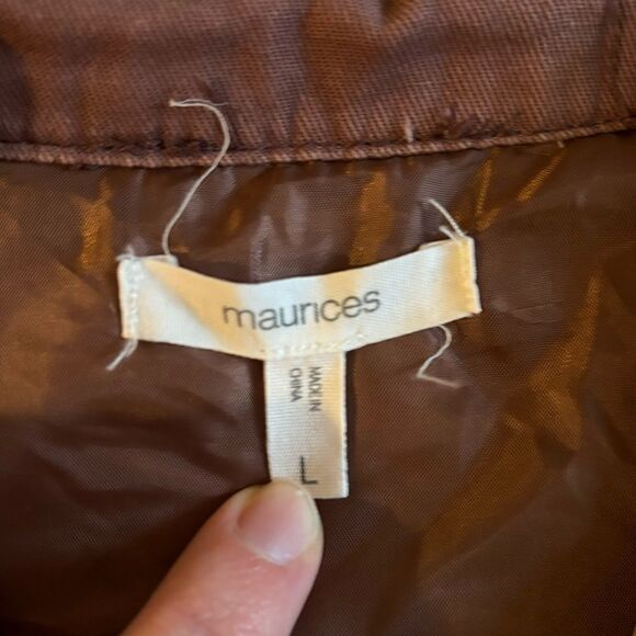 Maurices Solid Quilted Yoke Utility Jacket‎ Size Large - Picture 3 of 4